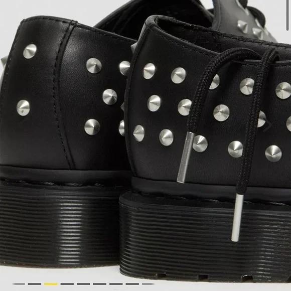 Dr martens doc 1461 stud wanama leather Oxford shoes oxfords studded 8 9 - Picture 6 of 8